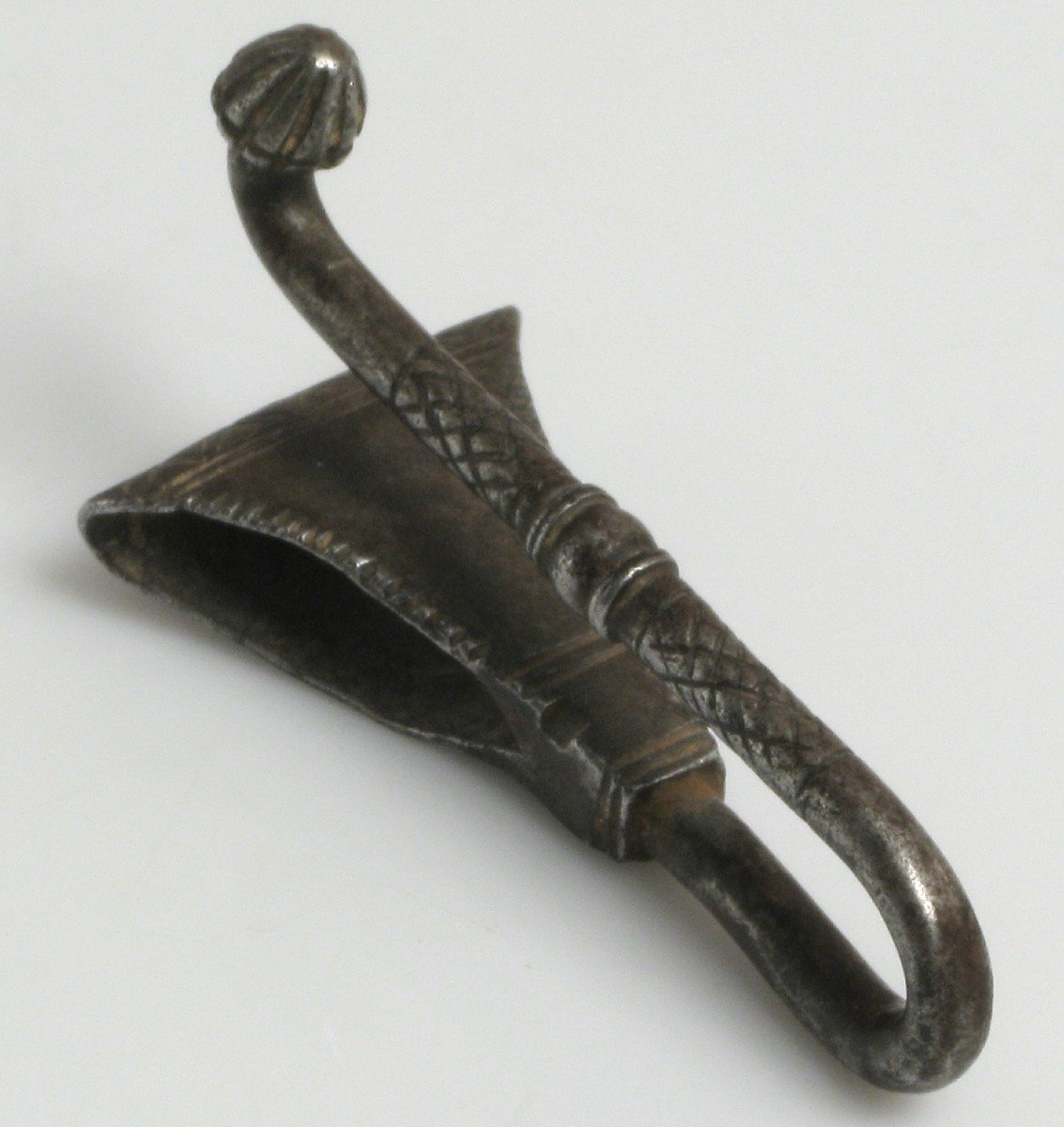 Bronze Sword Belt Hook With Acorn, 16th-17th Century-photo-2