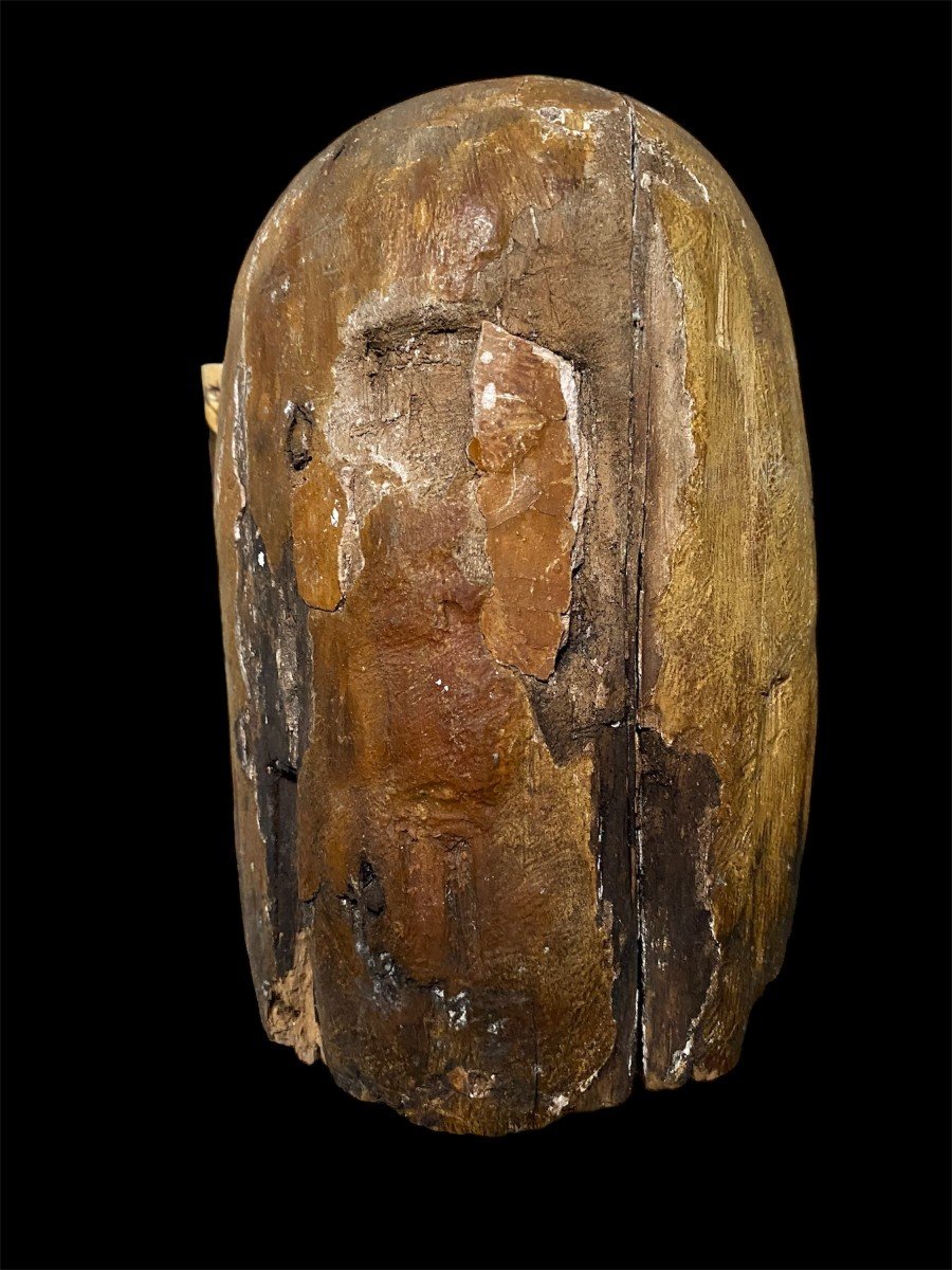 A Large Serene Early Medieval Female Wooden Head-photo-2