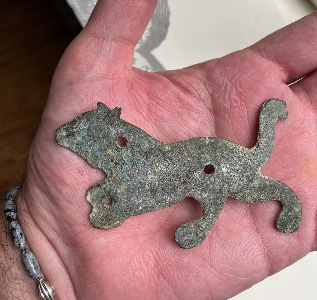 A Large Roman Bronze Panther Applique, Circa 200-400 Ad-photo-3