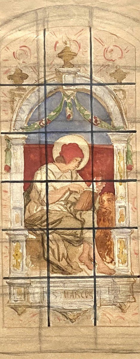 Church Window Design, Religious, Stained Glass-saint Mark-photo-2