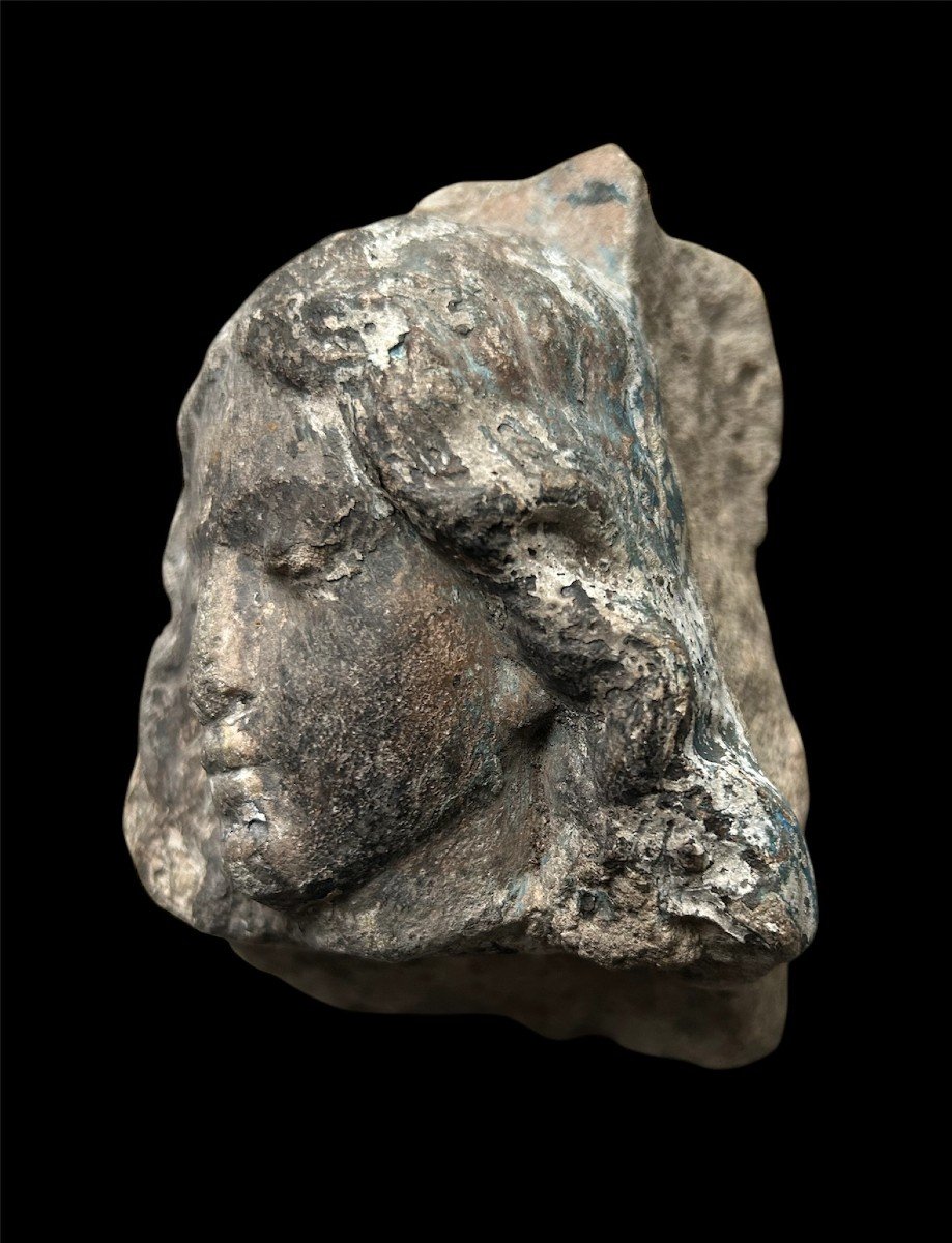 A Relief Fragment Of A Woman's Head, Circa 1500-photo-3