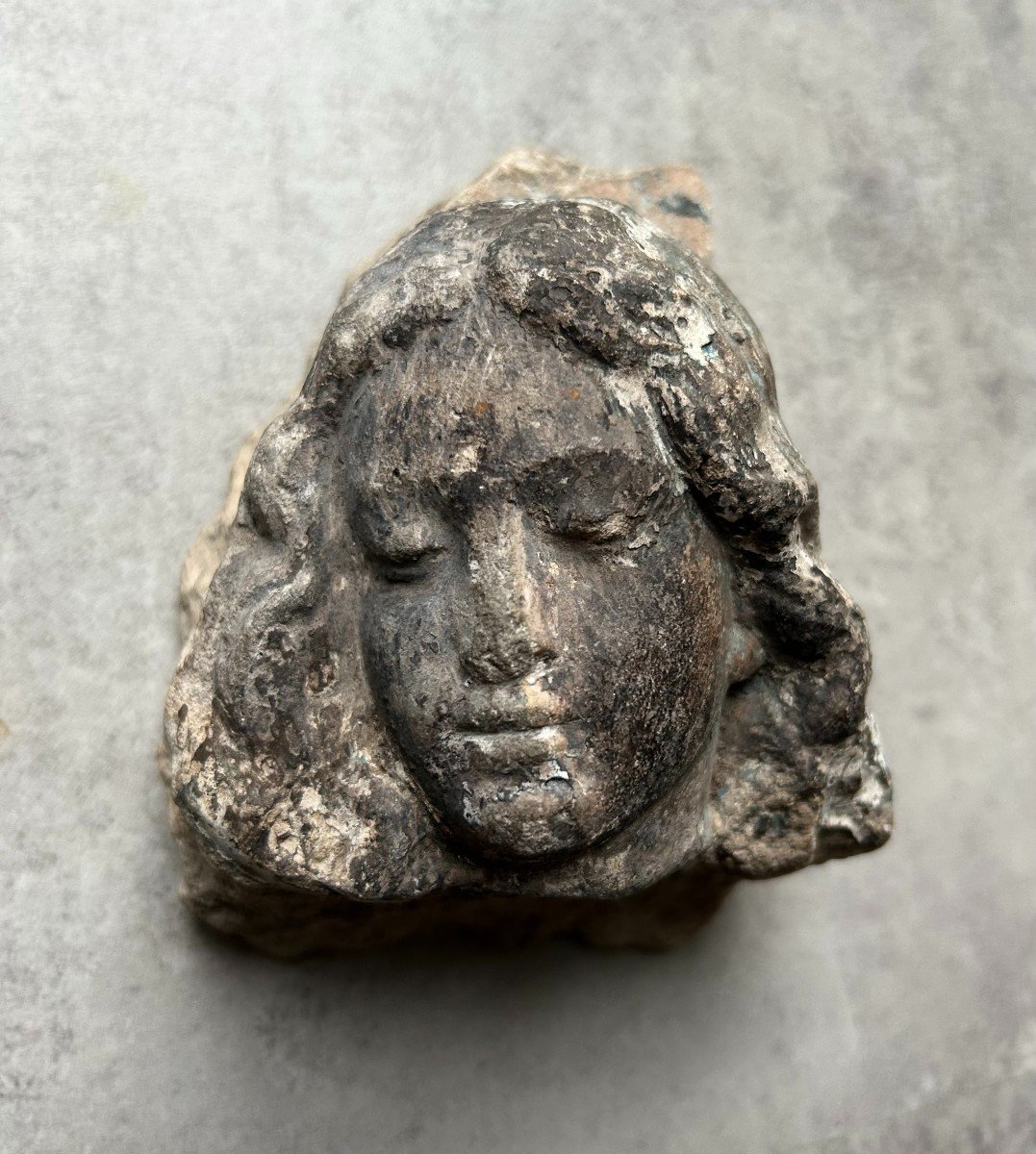 A Relief Fragment Of A Woman's Head, Circa 1500-photo-4