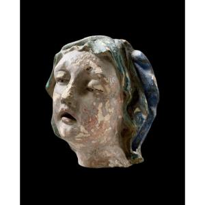 Head Of Virgin In Stone, Early 16th Century