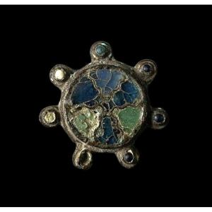 An Anglo-saxon Cloisonné Enameled Bronze Brooch 10th-11th Century Ad