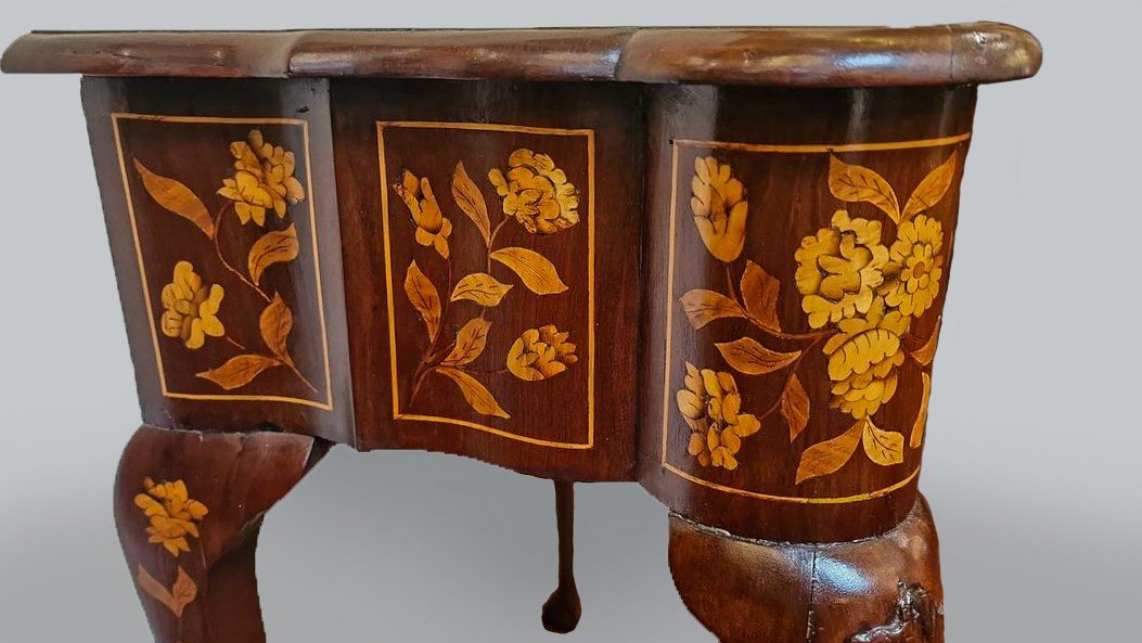 Jumping Commode Or Console Inlaid Stamped A Jc Couronné, Holland 18th Century-photo-1