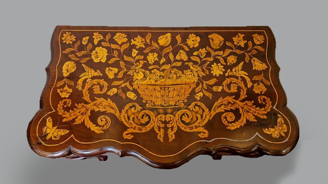 Jumping Commode Or Console Inlaid Stamped A Jc Couronné, Holland 18th Century-photo-2