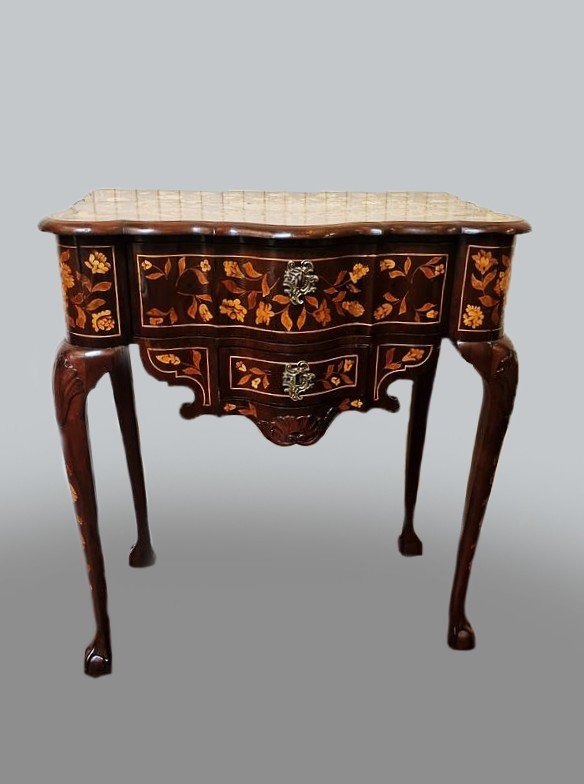 Jumping Commode Or Console Inlaid Stamped A Jc Couronné, Holland 18th Century