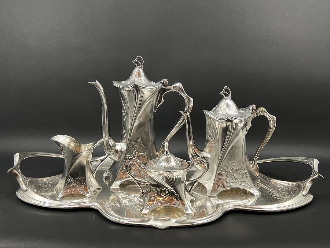 Art Nouveau Silver-plated Tea And Coffee Service, Wmf, Circa 1905-photo-1