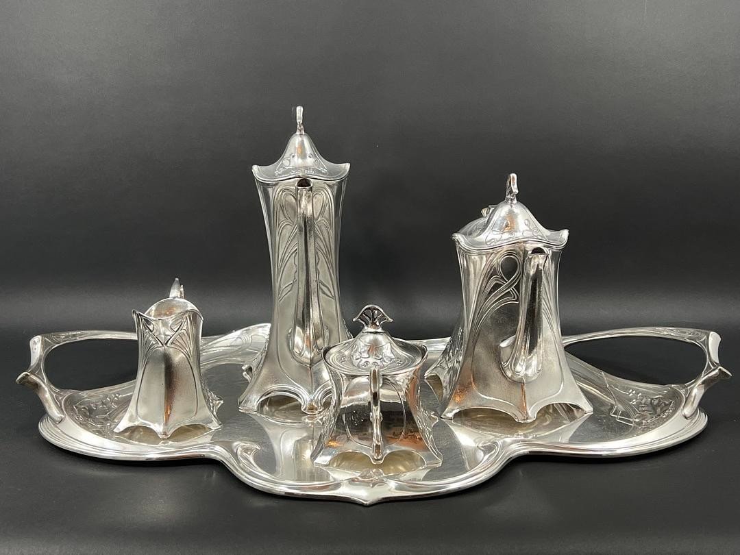 Art Nouveau Silver-plated Tea And Coffee Service, Wmf, Circa 1905-photo-2