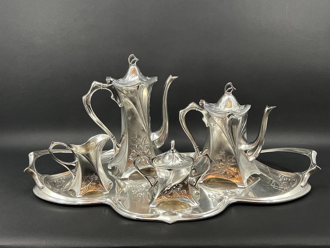 Art Nouveau Silver-plated Tea And Coffee Service, Wmf, Circa 1905