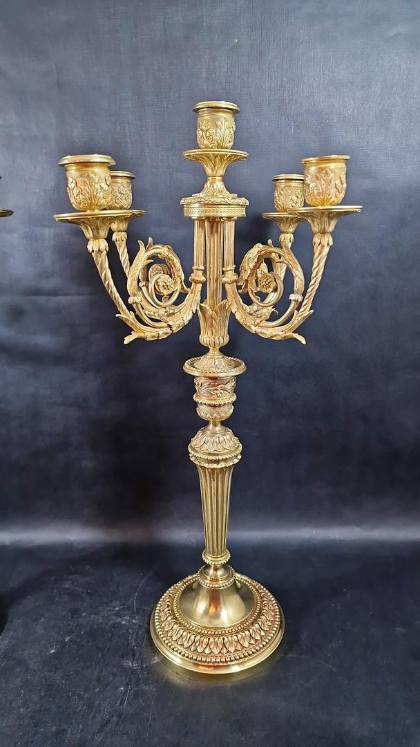 Raingo Fréres Paire De Candelabres De Style Louis XVI , XIX éme Siécle -photo-1