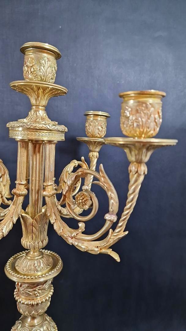 Raingo Fréres Paire De Candelabres De Style Louis XVI , XIX éme Siécle -photo-3