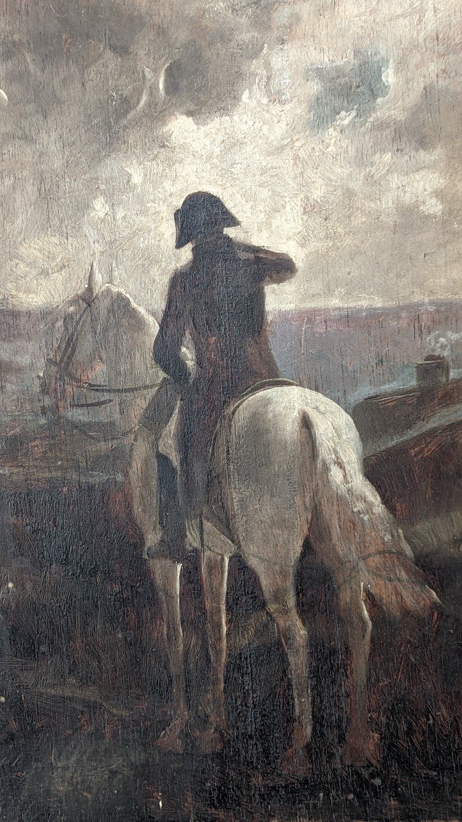 Oil On Panel Napoleon On Horseback-photo-3