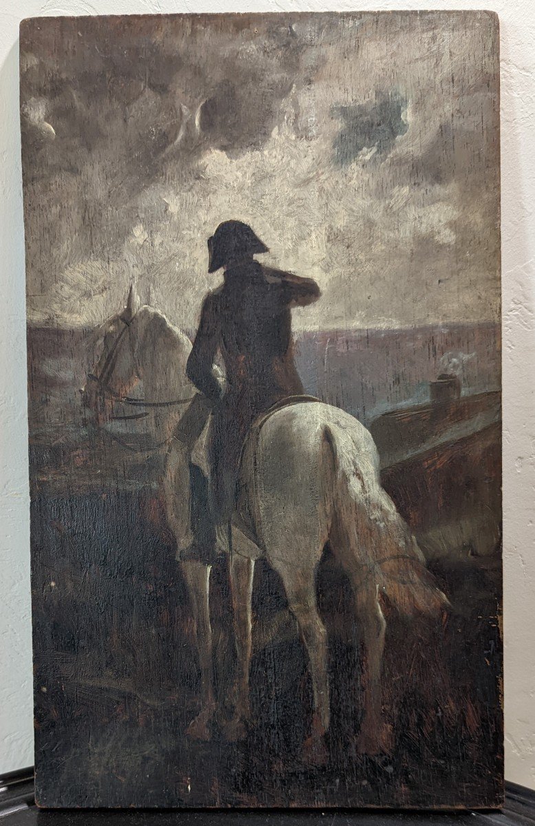 Oil On Panel Napoleon On Horseback-photo-3