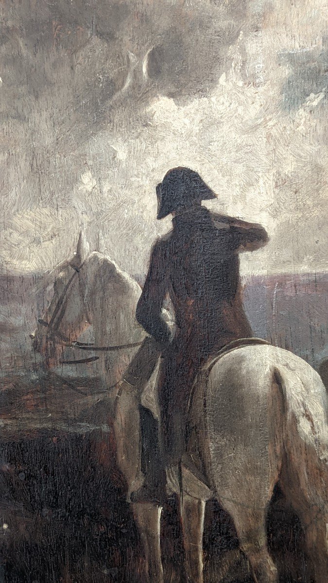 Oil On Panel Napoleon On Horseback-photo-4