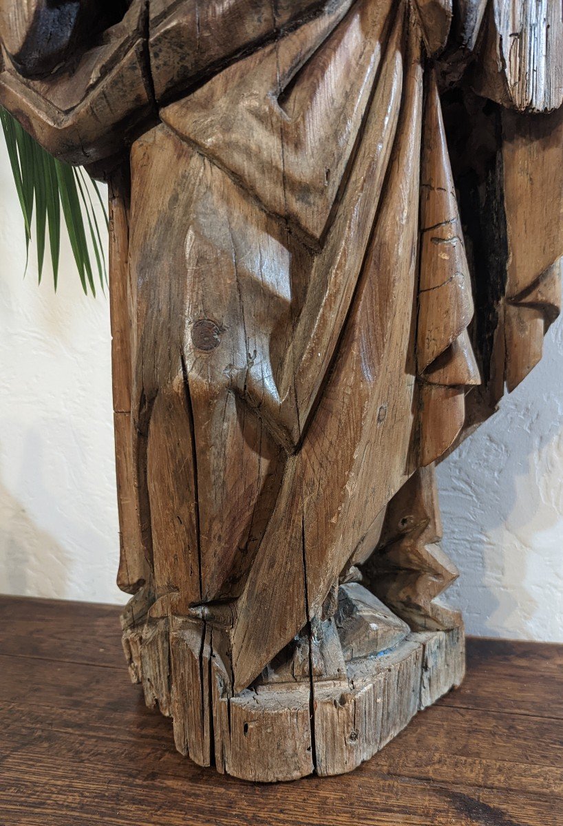 Statue Of Saint In Wood Epoque XVIth Century-photo-3