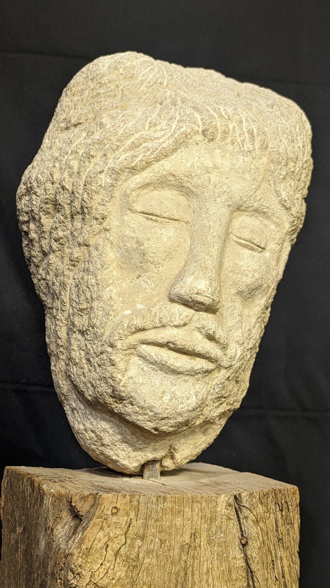 Head Of Christ In Stone XIIIth Century-photo-4