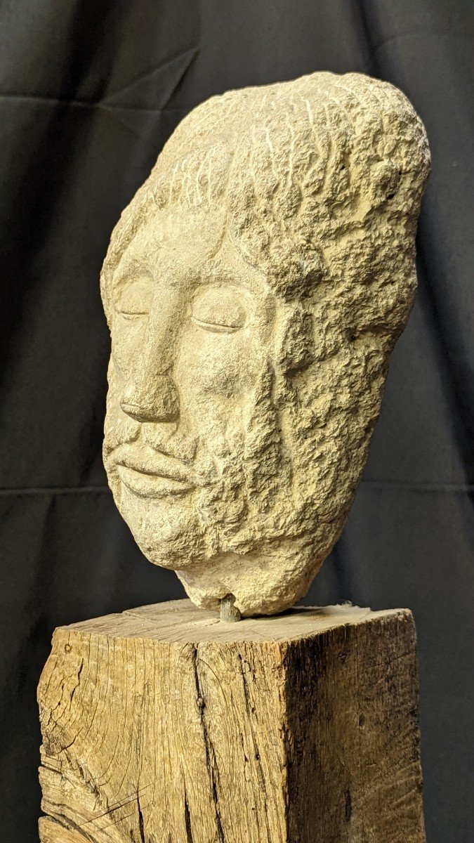 Head Of Christ In Stone XIIIth Century-photo-2