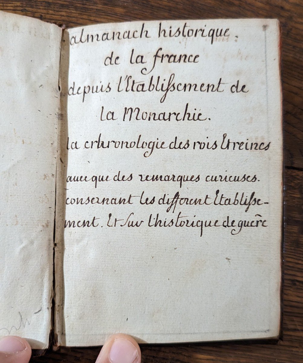 Louis XVI Period Manuscript Historical Almanac Of France-photo-3