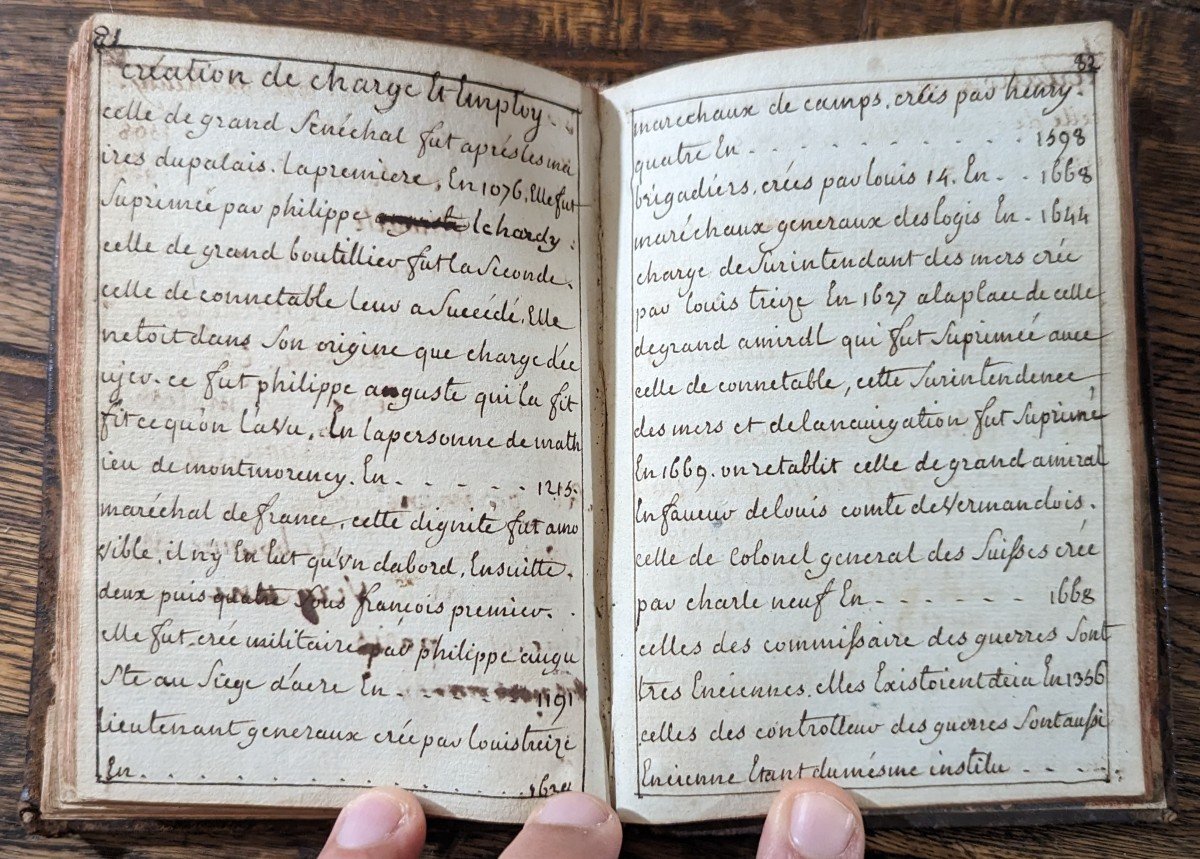 Louis XVI Period Manuscript Historical Almanac Of France-photo-2