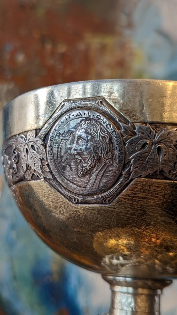 Chalice And Paten In Silver In Their Box Fra Donat Art Deco-photo-3