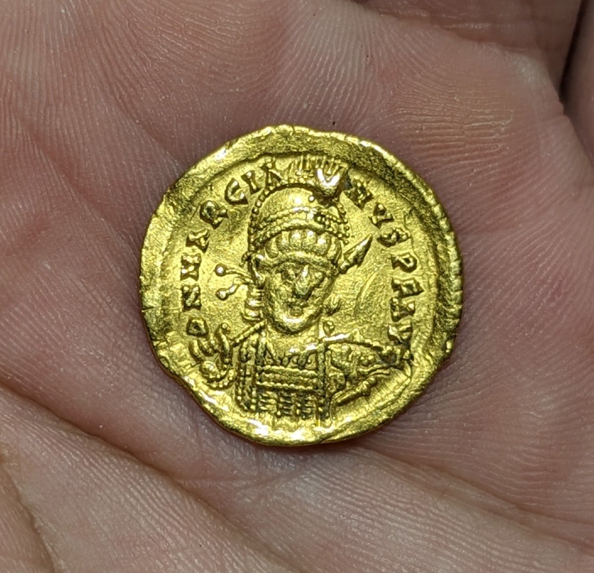 Solidus In Gold Struck In Constantinople Marcian Roman Empire