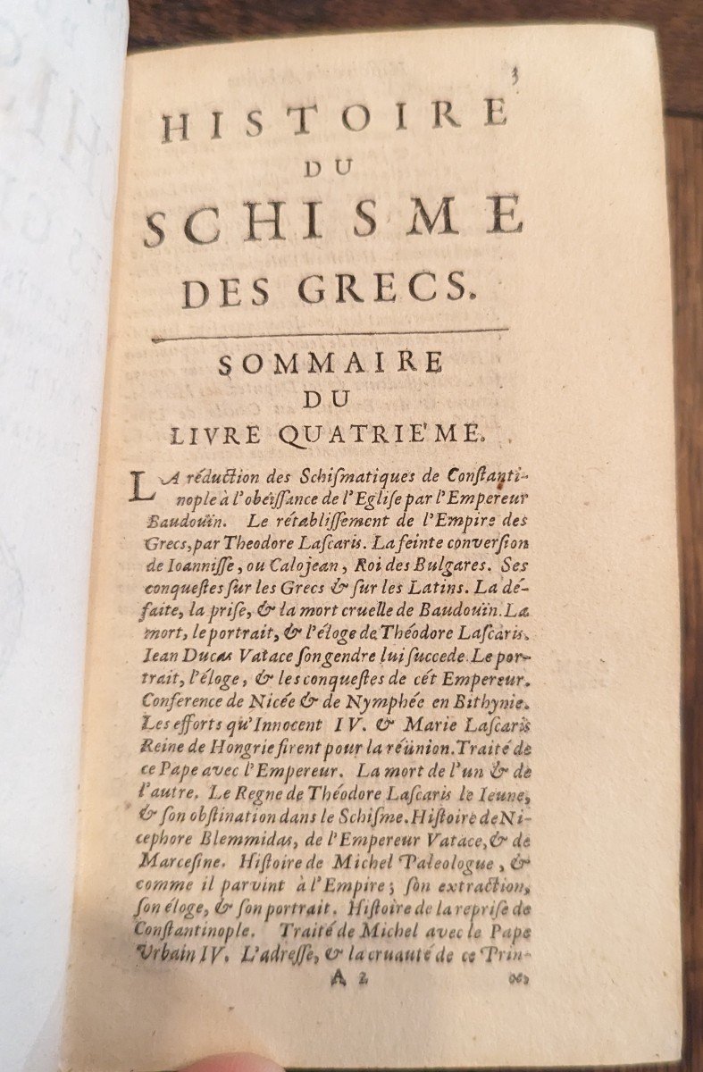 Histoire Du Schisme Des Grecs 1682 Deux Tomes Complet-photo-1