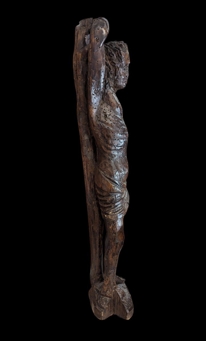 Saint Sebastian In Wood Period 16th Century 62cm-photo-1