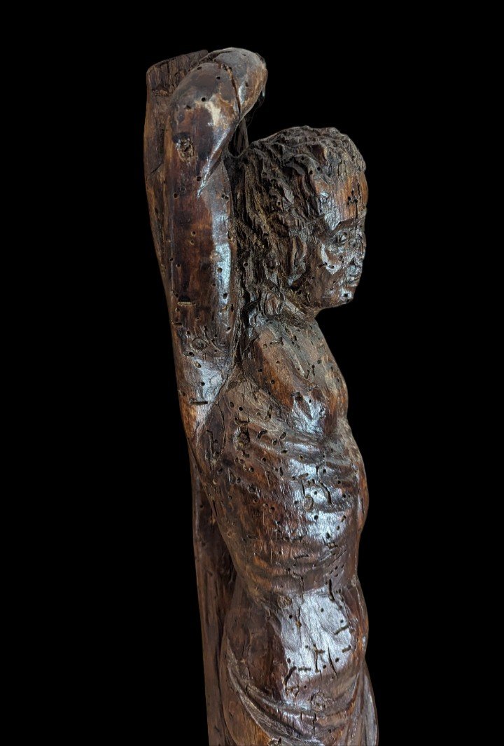 Saint Sebastian In Wood Period 16th Century 62cm-photo-2