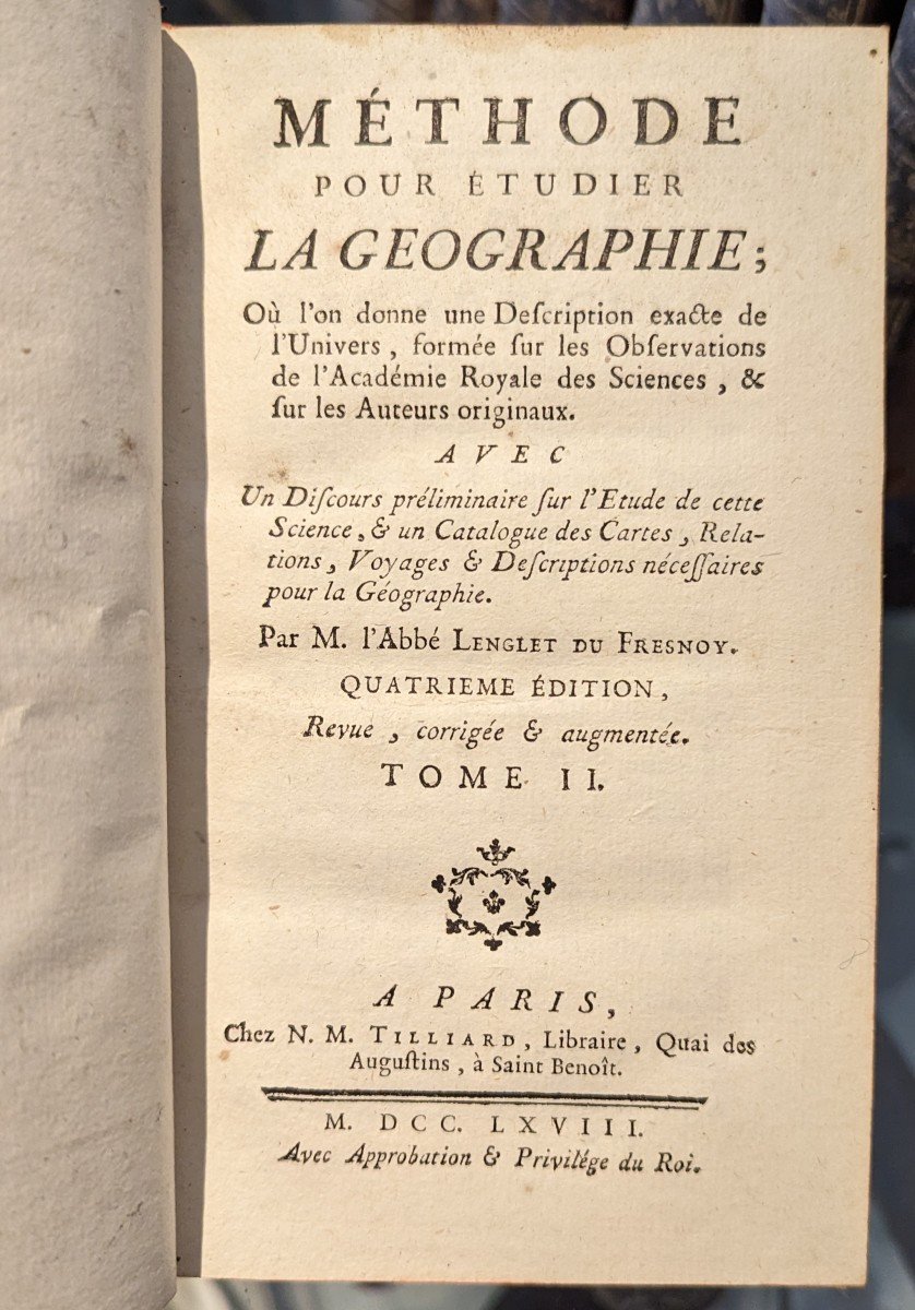 Méthode Pour étudier La Géographie - Par Lenglet De Fresnoy - 10 Tomes - 1768 - Complet-photo-1