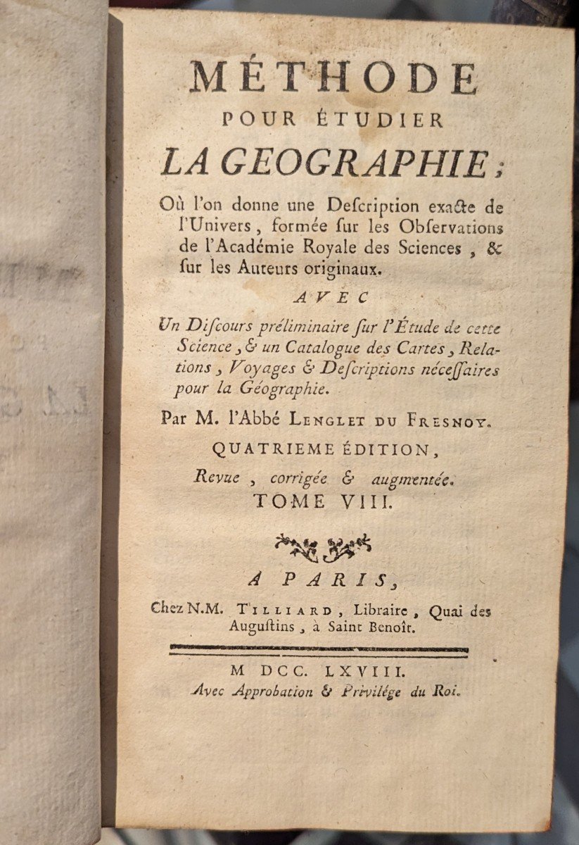 Méthode Pour étudier La Géographie - Par Lenglet De Fresnoy - 10 Tomes - 1768 - Complet-photo-7