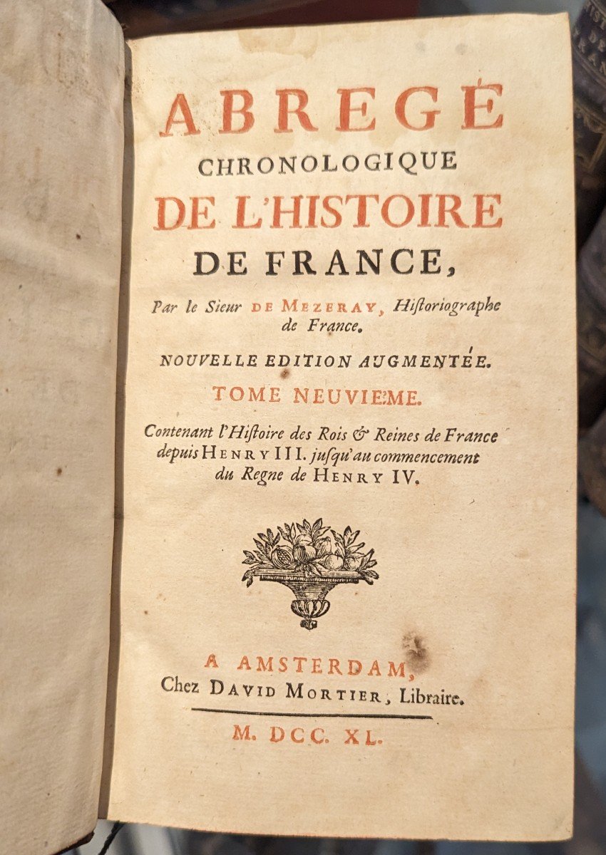 Abrégé Chronologique De l'Histoire De France Par Mézeray - 1740 - 13 Volumes Complet-photo-4