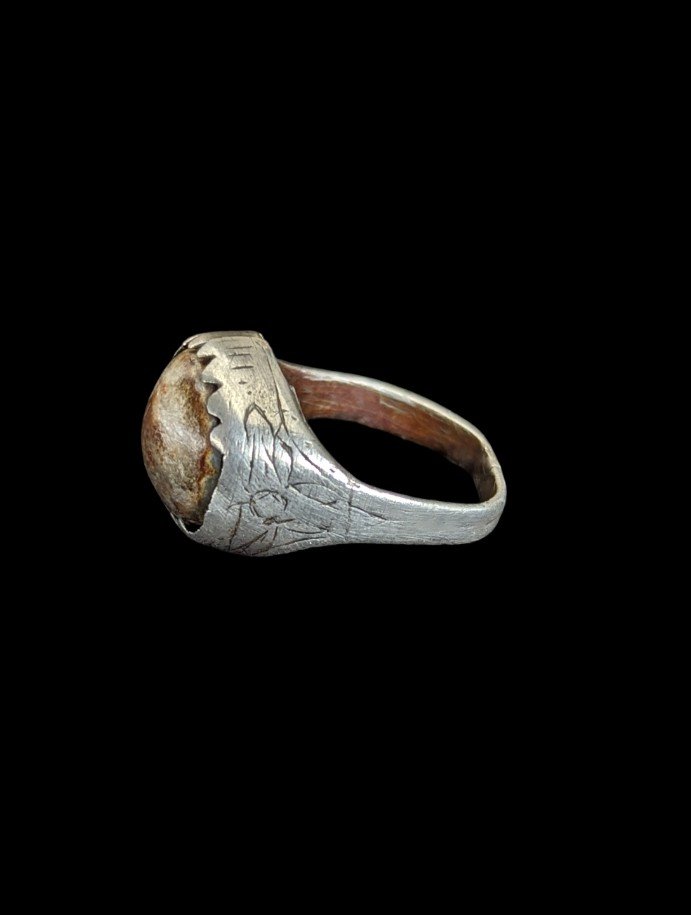 Bézoard Ring In Silver – Auvergne 16th 17th Century – Extremely Rare Object-photo-1