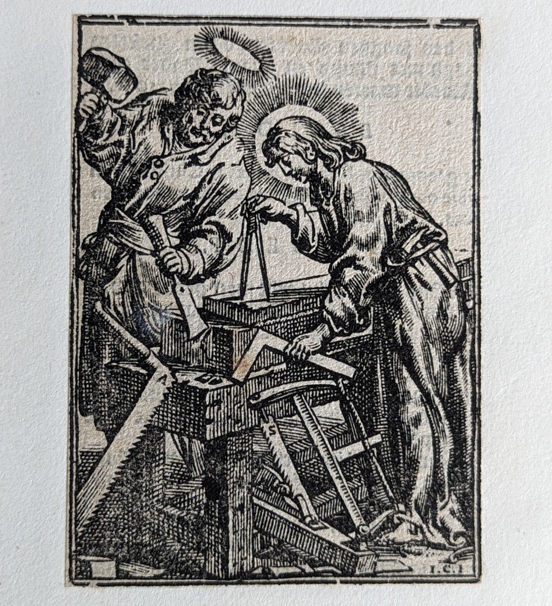 Gravure Le Christ Aide Joseph - Dessin Antoine Sallaert, Gravée Par Christoffel Jegher -1649-photo-3