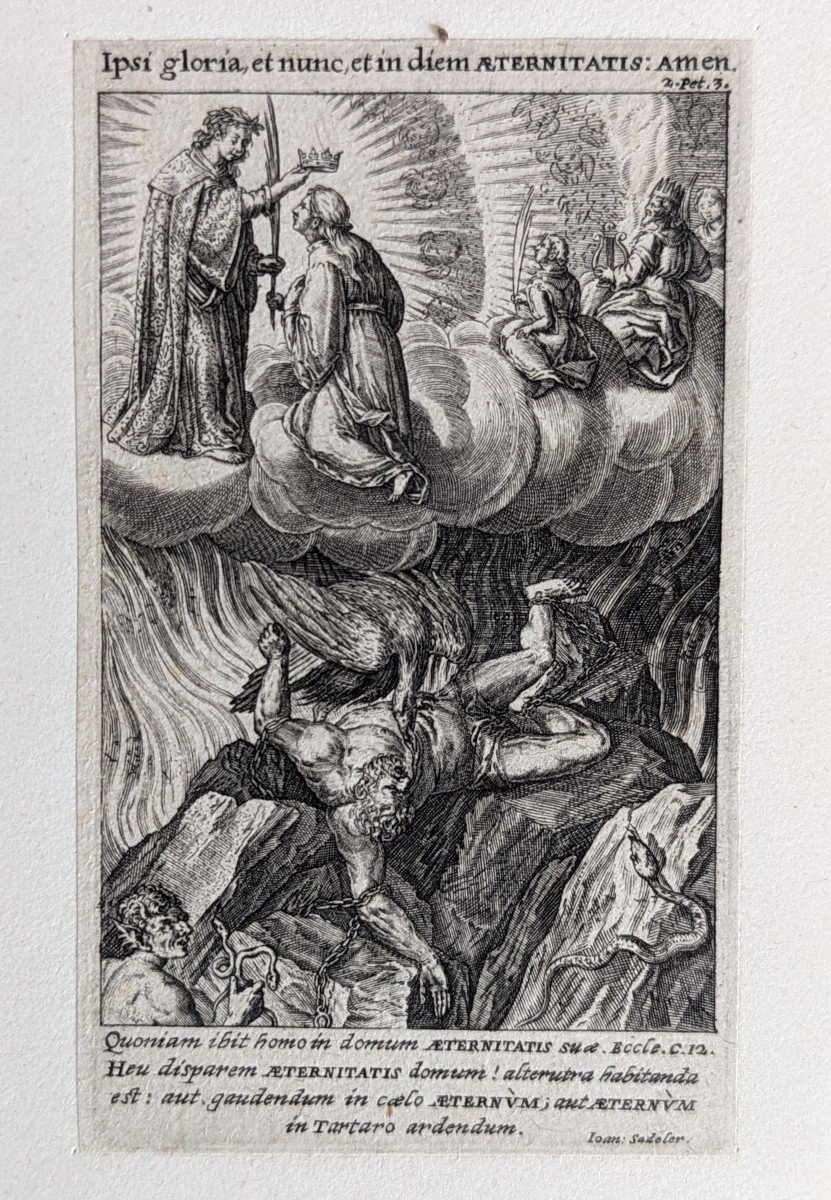 Engraving "the Last Judgment" - Joan Sadeler - 1630-photo-2