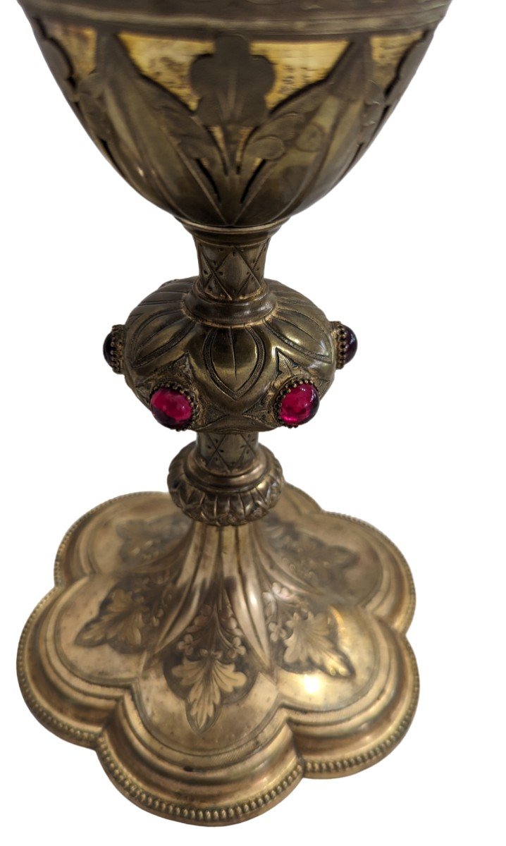 Chalice In Silver And Gilded Metal With Its Paten In Silver - Widow Demarquet Between 1863 And 1868-photo-5