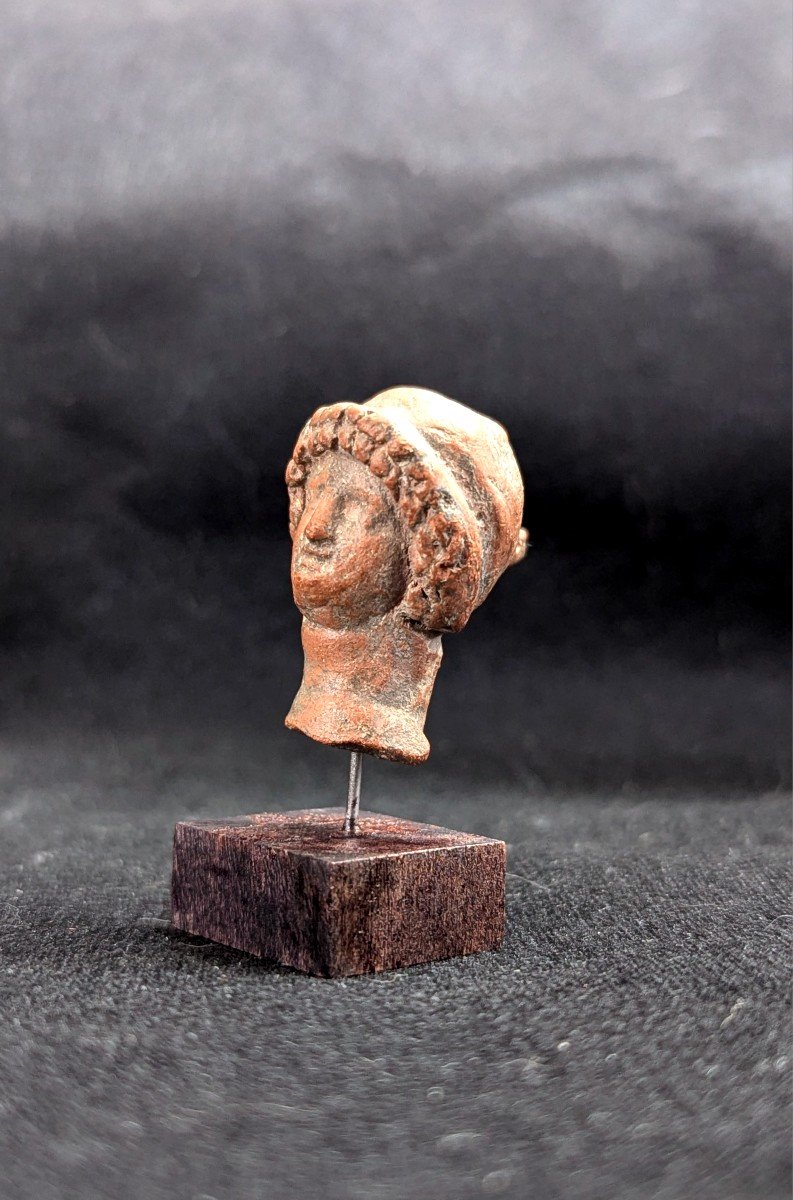 Greek Terracotta Head - Tanagra - 4th Century Bc -photo-4