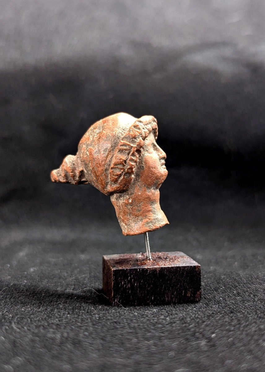 Greek Terracotta Head - Tanagra - 4th Century Bc -photo-1