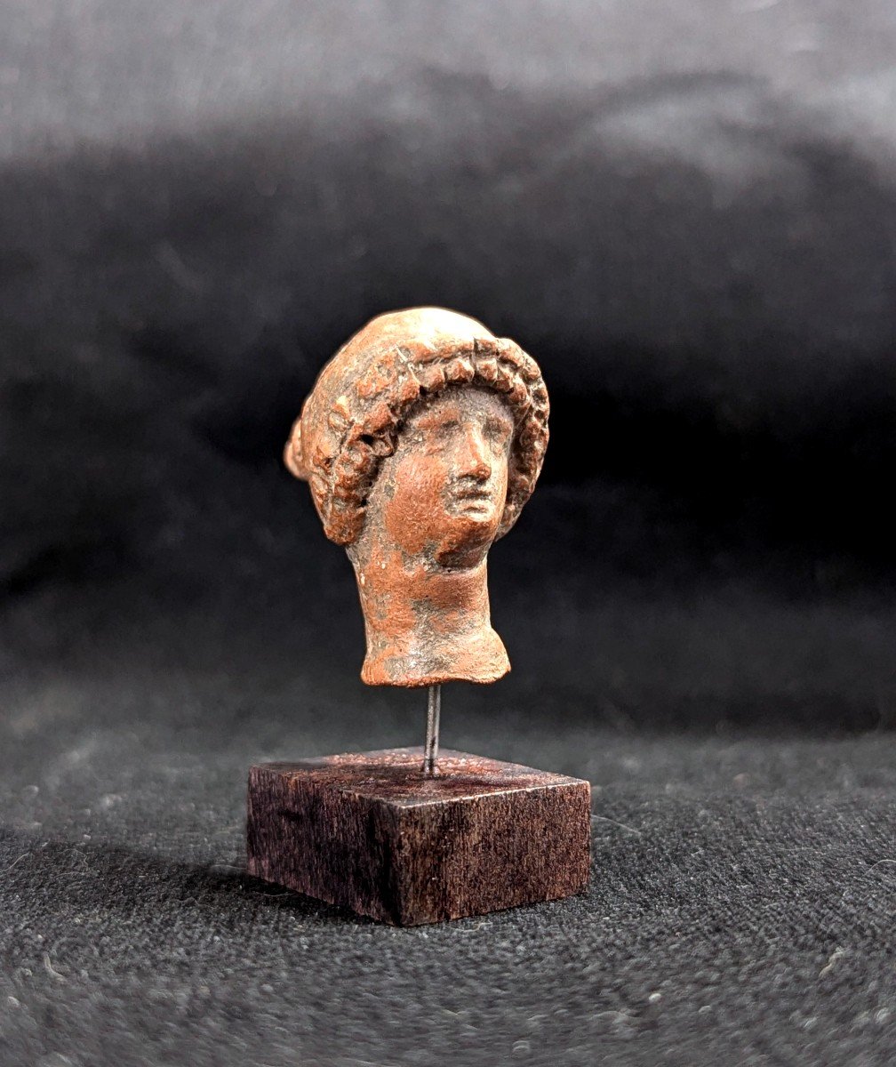 Greek Terracotta Head - Tanagra - 4th Century Bc 