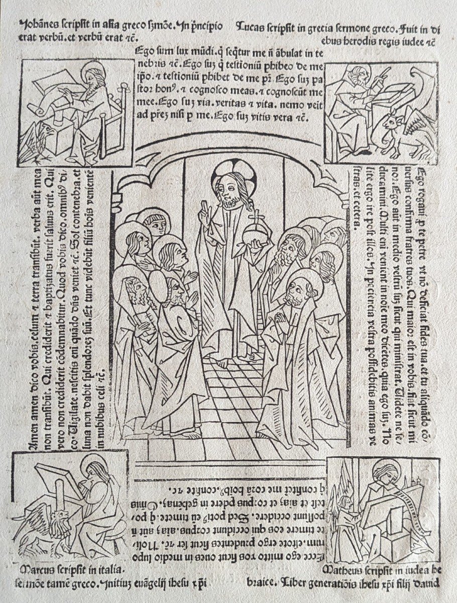 Large Incunabula Page F°43 - By Rolevinck Werner - Fasciculus Temporum - Wood Engraved - 1481