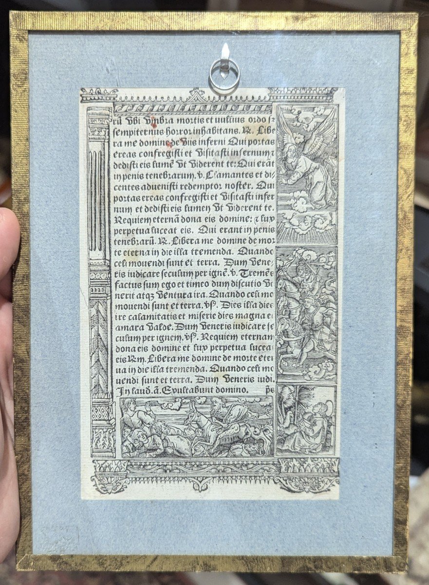 Page From A Book Of Hours - Jean Pichore - 1509 - Well Framed - Golden Initials-photo-1