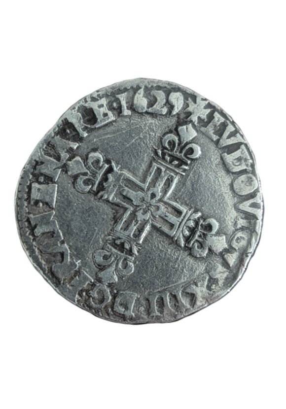 Silver Coin - 1/4 écu With The Cross Of Louis XIII - 1629 - Bayonne