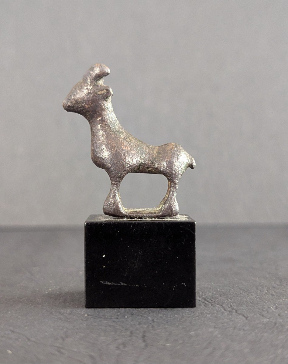 Very Rare Bronze Ram From The Gallo-roman Period - Old Collection - Gallic Antiquity-photo-2