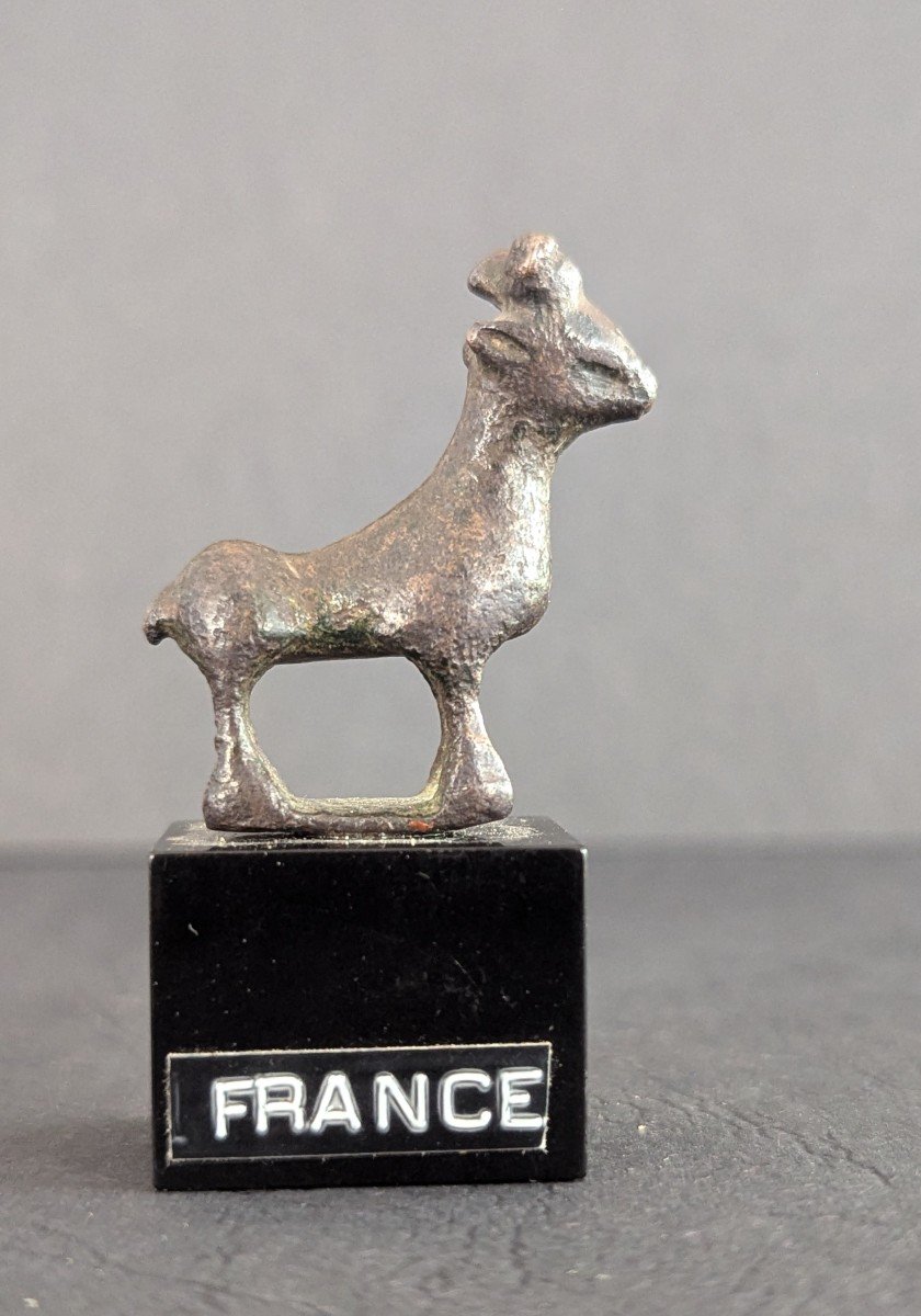 Very Rare Bronze Ram From The Gallo-roman Period - Old Collection - Gallic Antiquity-photo-2