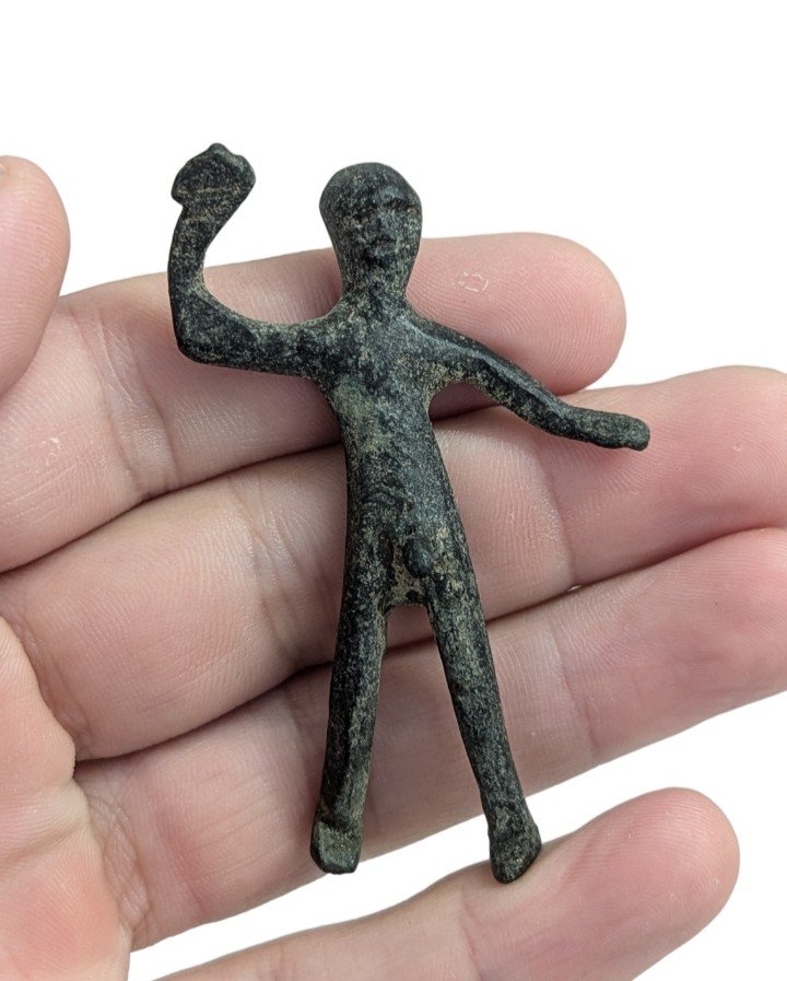 Human Votive Statuette - Bronze Warrior - Paleo-venetian Work-photo-2