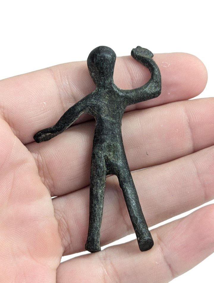 Human Votive Statuette - Bronze Warrior - Paleo-venetian Work-photo-3