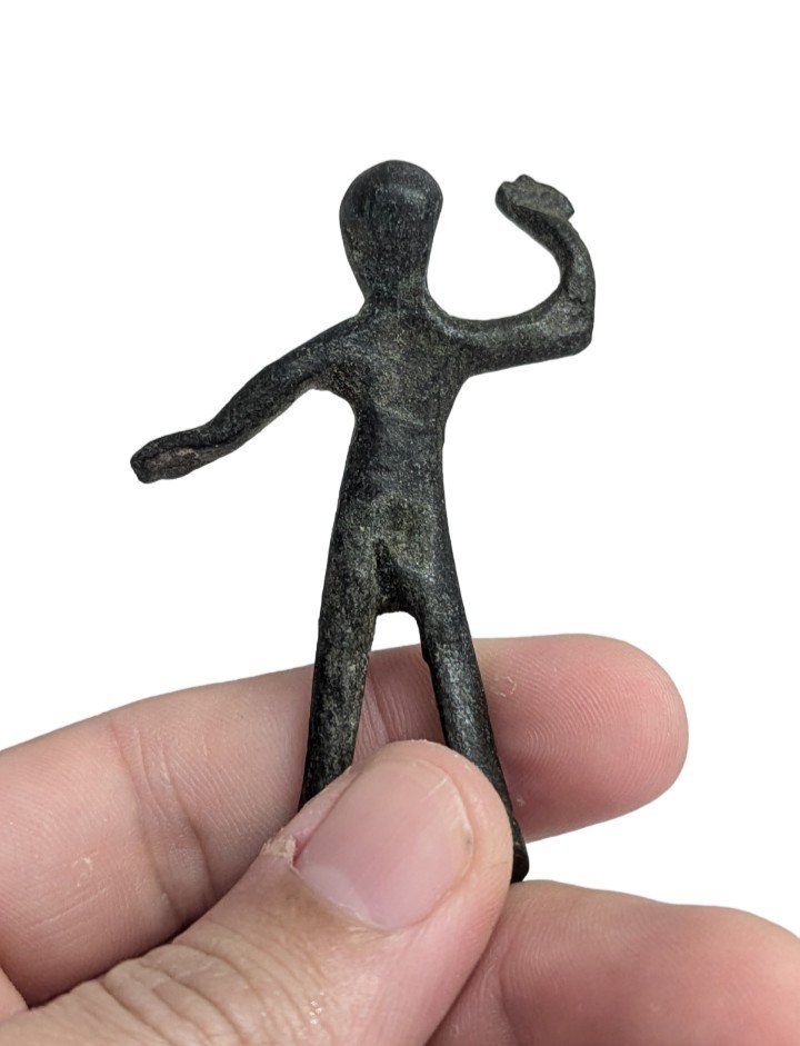 Human Votive Statuette - Bronze Warrior - Paleo-venetian Work-photo-4