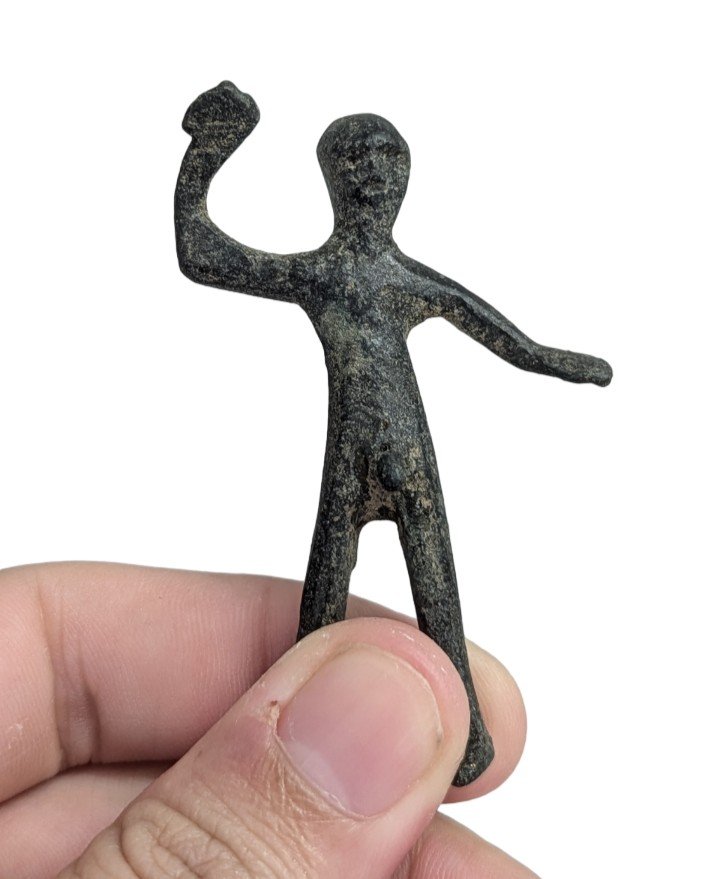 Human Votive Statuette - Bronze Warrior - Paleo-venetian Work-photo-5