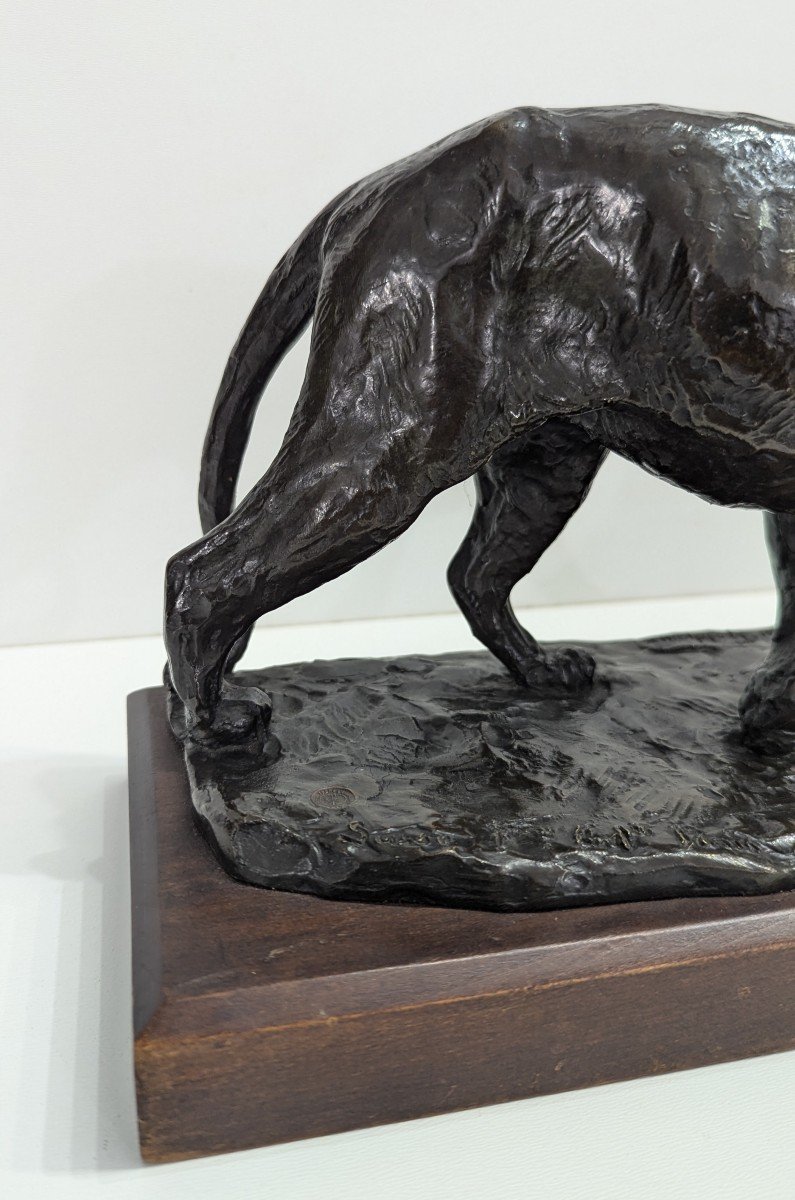 Bronze De Roger Godchaux - Lionne Se Tournant – Cire Perdue – Fonte Susse  Frères-photo-6