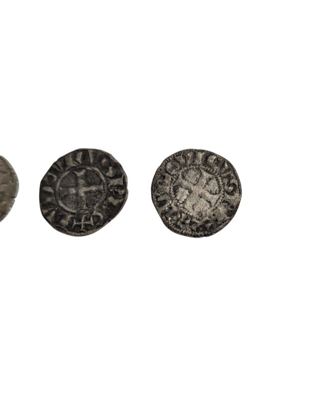 Three Deniers Tournaments Of Saint-louis - Medieval Coins - Numismatics -photo-2